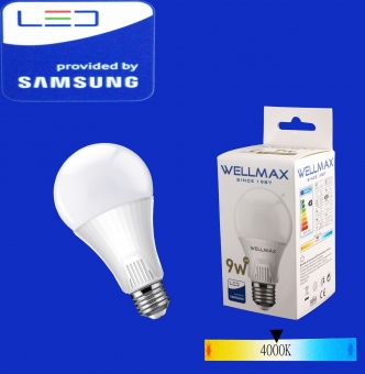 LED Լամպ Wellmax 9W neutral white A60 E27 400 