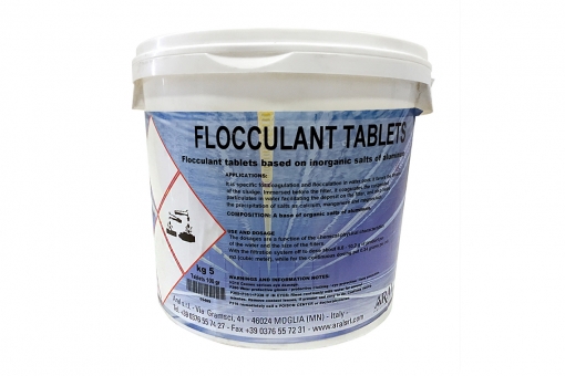 FLOCCULANTE TABLET-tablets for water purification for swimming pools and the restoration of transparency 5 kg