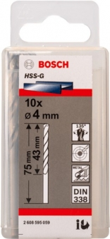 Metal Drill bits HSS-G Silver 4 mm Bosch Professional